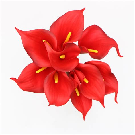 Red Calla Lilies Real Touch Calla Lily Bouquet 9 Natural Touch Etsy