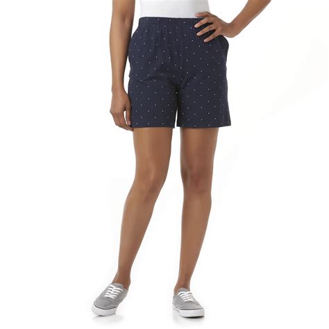 Basic Editions Womens Knit Shorts Polka Dot Kmart