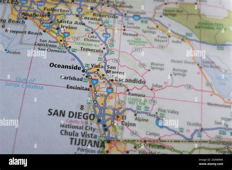 Map Of Oceanside California Stock Photo Alamy
