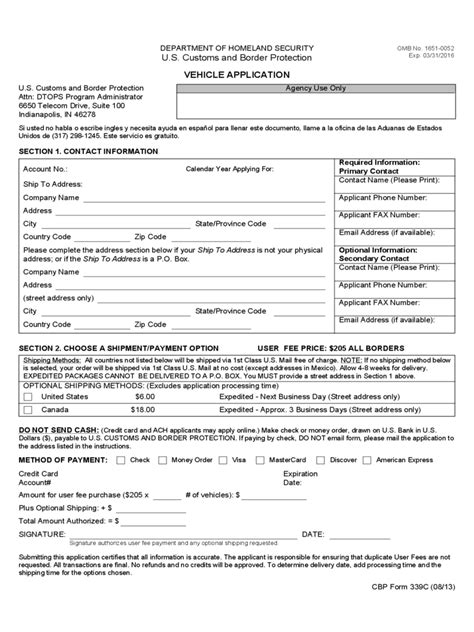 Customs And Border Protection Forms 89 Free Templates In Pdf Word