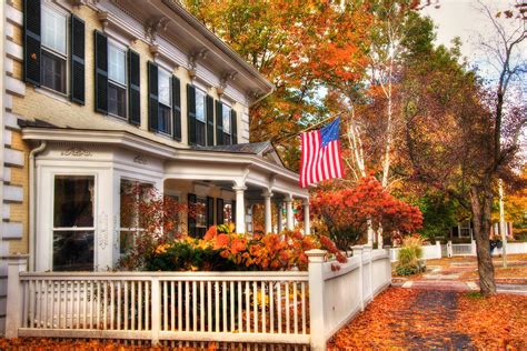 All American Street In Autumn Woodstock Vermont Photograph By Joann