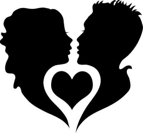 Valentine Couple Silhouettes With Heart Balloon Png C