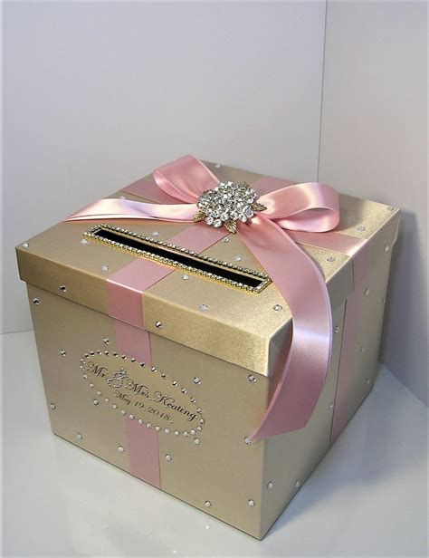 Wedding Quinceañerasweet 16 Card Box Champagne And Blush Etsy
