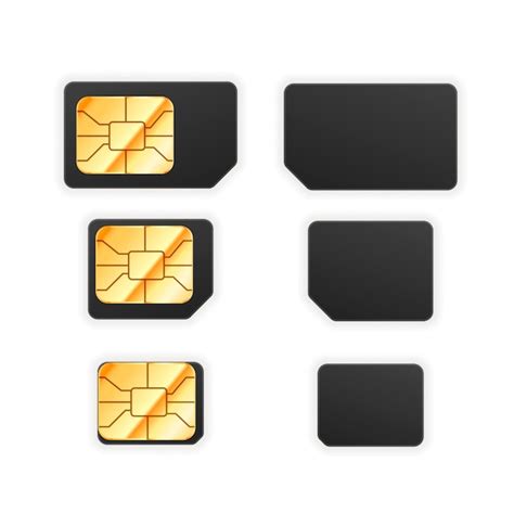 Premium Vector Set Of Black Standard Micro And Nano Sim Card For