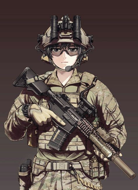 Us Army Anime Anime Warrior Anime Military Artwork
