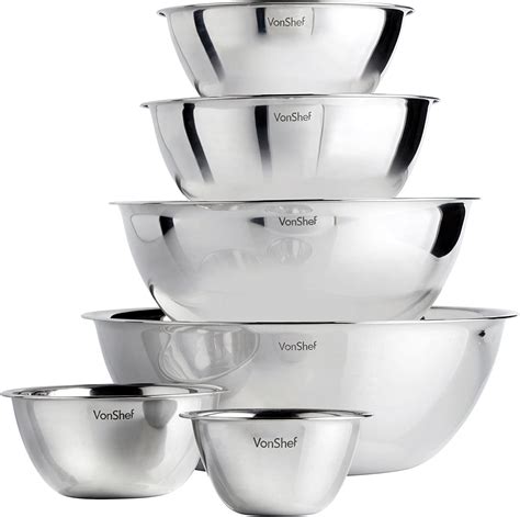 Mixing Bowls Home And Kitchen 1l 6l And 10l 055l 2l Vonshef Stainless