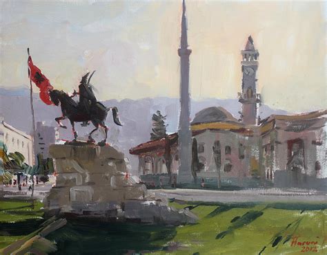 Early Morning In Tirana Painting By Ylli Haruni Fine Art America