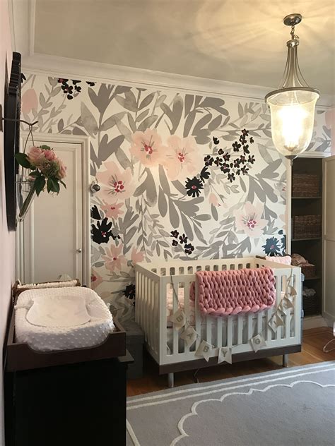Baby Ella Baby Girl Nursery Inspiration Floral Wallpaper Floral