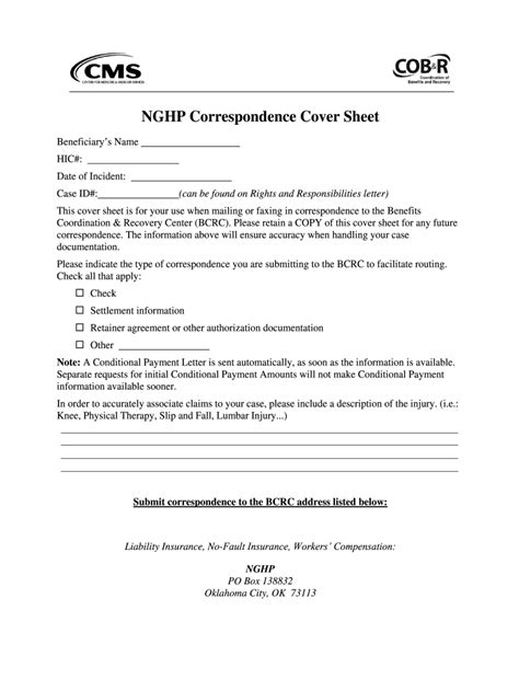 Medicare Correspondence Cover Sheet Form Fill Out And Sign Printable