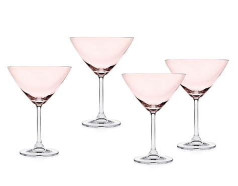 Godinger Silver Art Co Meridian Blush Crystal Martini Glasses Set Of 4 Best Stylish