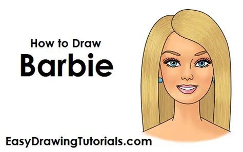 how to draw barbie face