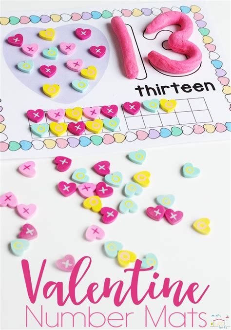 Free Valentines Day Number Mats For 11 20 Valentines Day Activities