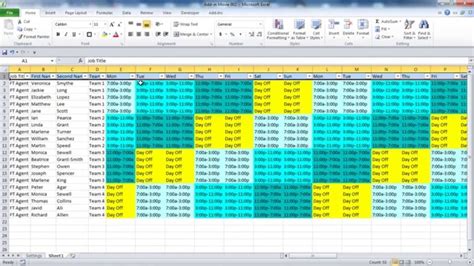 A B C And D Shift Schedules