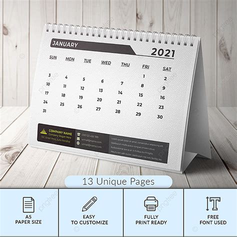 2021 Flat Desk Calendar Template Design Template Download On Pngtree