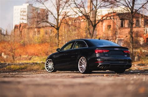 Black Audi A3 Rocking A Set Of Chrome Jr Wheels — Carid