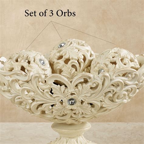 Ivory Openwork Decorative Centerpiece Bowl Or Orbs