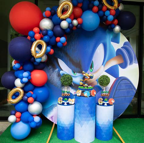 Sonic The Hedgehog Balloon Garland Arch Kit 16ft Long 102pcs Foil Sonic
