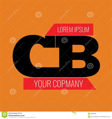C And B Modern Letter Logo Design With Red Ribbon Illustrated Vector