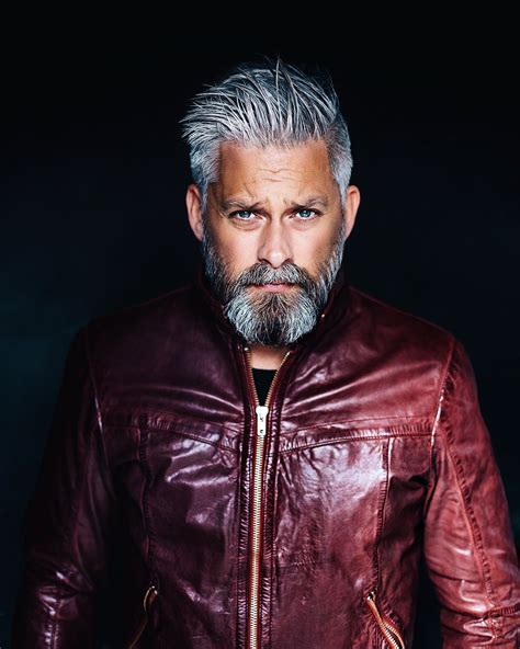 Model Swede Grey Hair 40 Beard Man Male Manly Fit Over 40 Grey