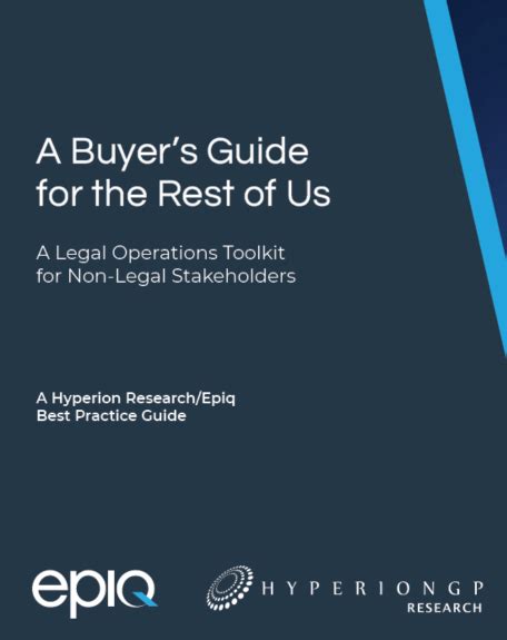 A Buyers Guide For The Rest Of Us A Legal Operations Toolkit For Non