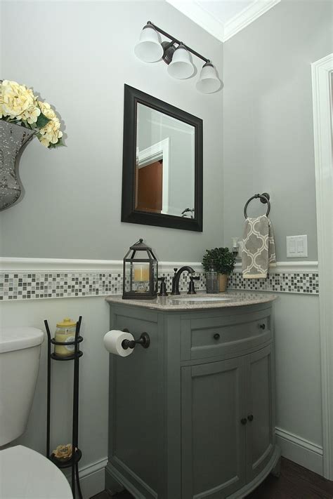 Love The Colors Of This Bathroom And The Chair Rail With Tile Small