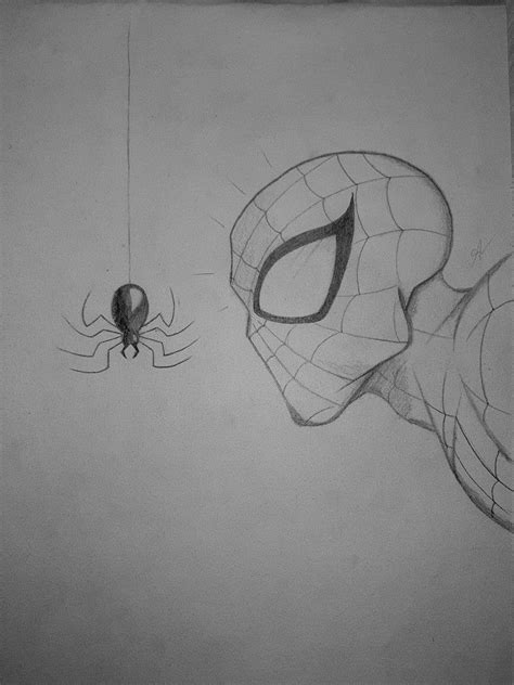 How To Draw Sketch Of Spider Man Sketch Drawing Idea
