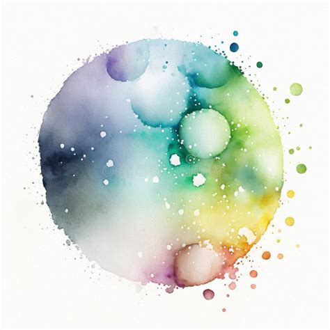 Drops Splashes And Circles Of Watercolor Paint Abstract Background