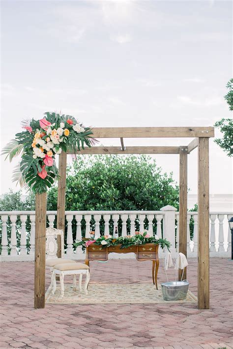 Tropical Wedding, Tropical Arch, Tropical Nouveau | Tropical wedding, Pergola, Table decorations