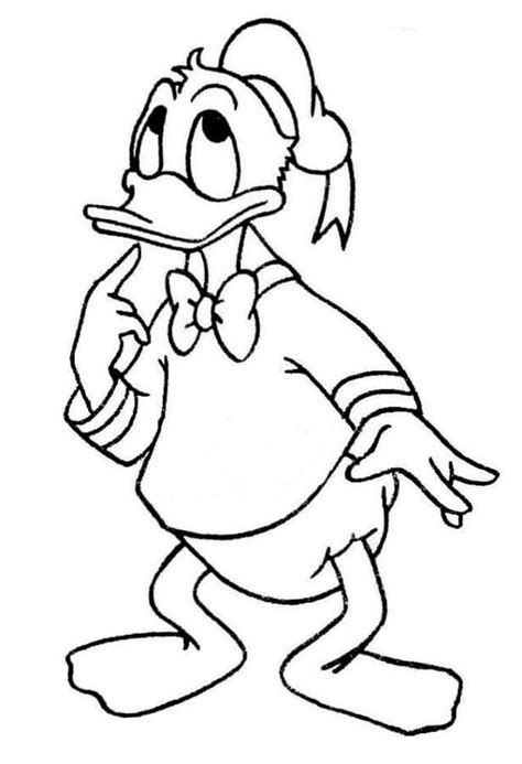Fise De Colorat Cu Donald Duck Se Gândi Descărcați Imprimați Sau