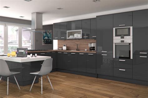 Dark Grey Gloss Kitchen Cabinets The Best Kitchen Ideas