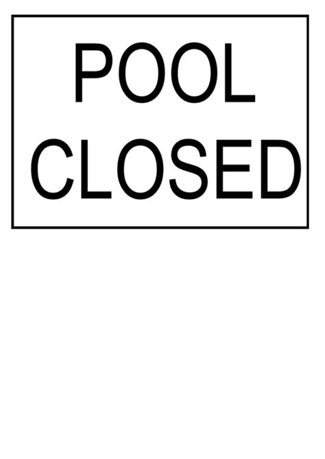 Pool Closed Sign Template Printable Pdf Download