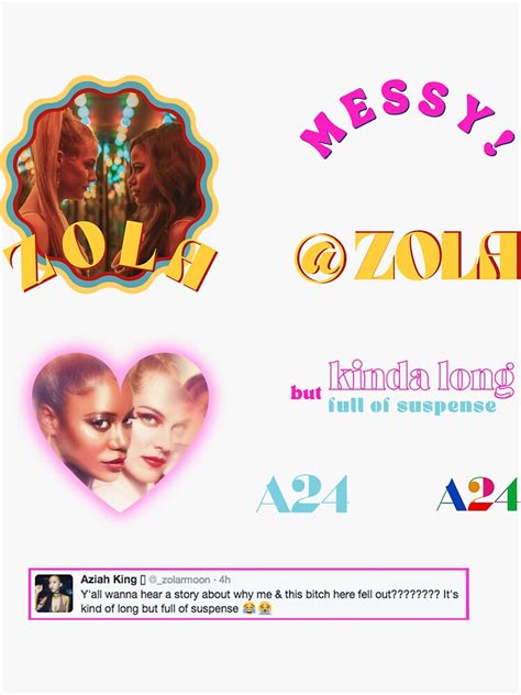 Zola A24 Movie Sticker Pack Sticker For Sale By Dreamyposters Redbubble