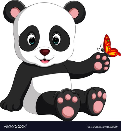 Baby Panda Cartoon Royalty Free Vector Image Vectorstock