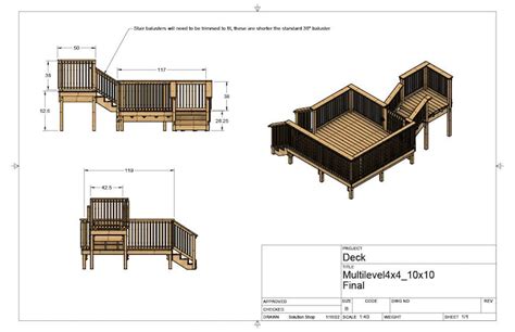 Plans For Above Ground Pool Deck Multi Level 10x10 And 4x4 For Etsy