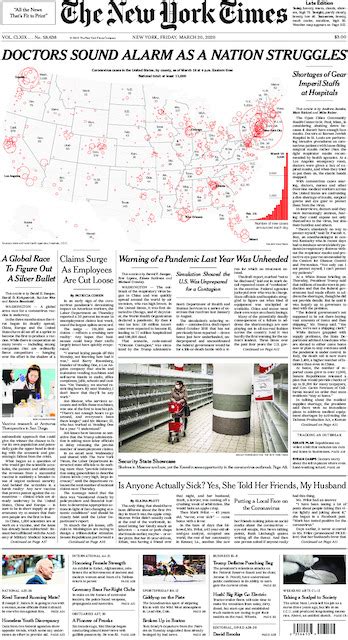 The New York Times In Print For Friday March 20 2020 The New York Times