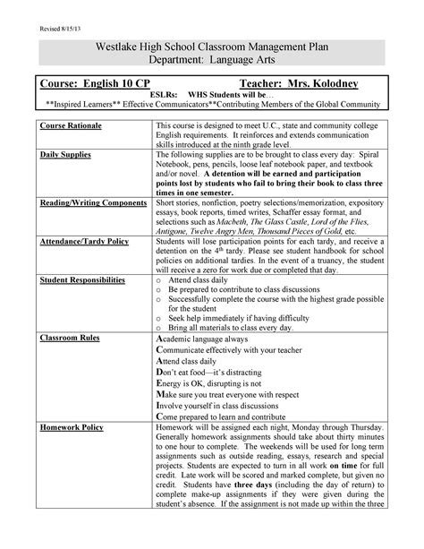 classroom management plan 38 templates and examples ᐅ templatelab