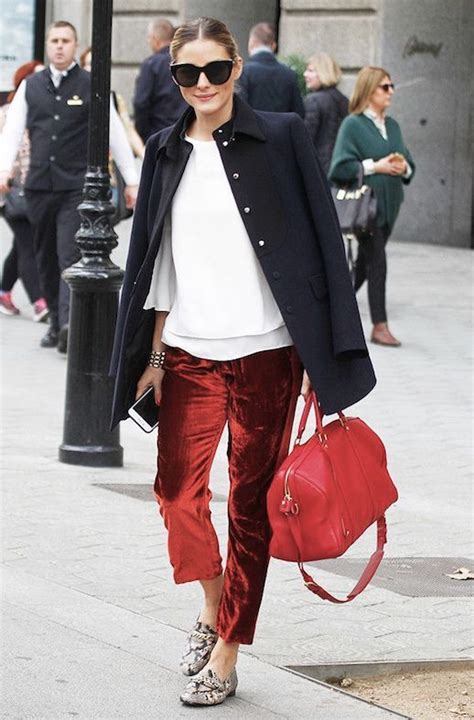 How To Pull Off The Velvet Pant Trend Like Olivia Palermo Le Fashion