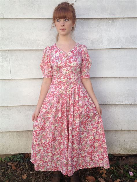 Vintage Laura Ashley Dress Bust 31 Inches Length 48 Inches Sleeve Length 12 Inch Vintage