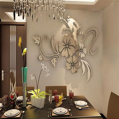 4060cm Wall Stickers Gold Silver Acrylic 3d Poster Mirror