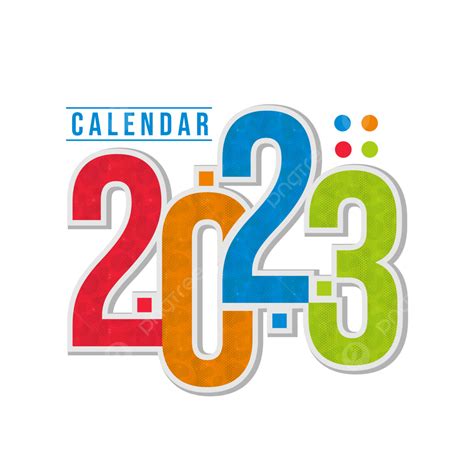 Calendar 2023 Banner Text Design Calendar 2023 Lettering Png And