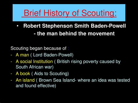 Ppt Brief History Of Scouting Powerpoint Presentation Free Download