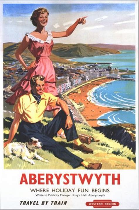 Vintage British Railways Aberystwyth Railway Poster A3a2a1 Etsy Uk