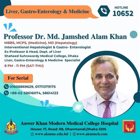 Professor Dr Md Jamshed Alam Khan Anwer Khan Modern Medical College