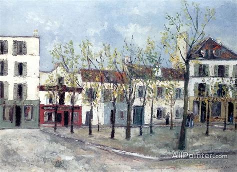 Maurice Utrillo Place Du Tertre In Montmartre Oil Painting