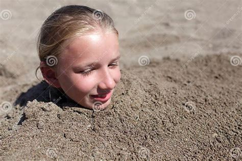Kid Buried In Sand Stock Photo Image Of Caucasian Outdoor 27538896
