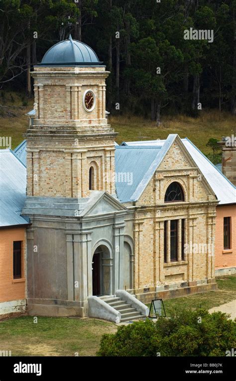 The Prison Chapel Port Arthur Penal Colony Tasmania Australia Stock