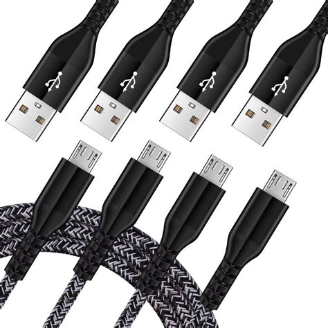 Micro Usb Cable 6ft 4packusb A To Micro Usb Cable Nylon Braided Phone