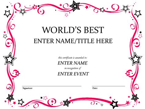 Free Funny Certificate Templates For Word Professional Template For