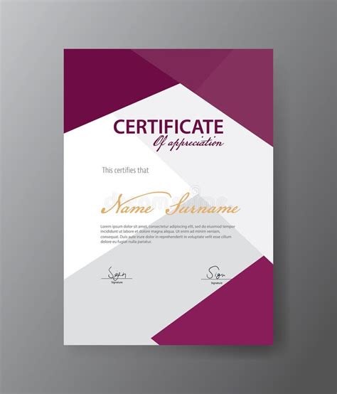 Vector Template For Certificate Modern Diploma Stock Vector