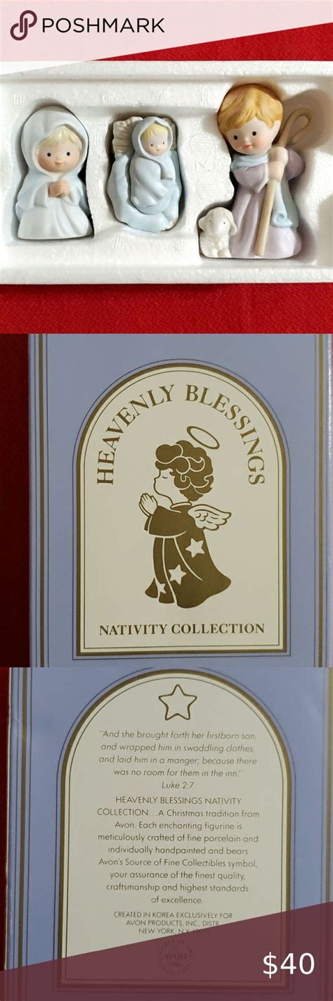 Avon Heavenly Blessings Nativity Collection Nib 86 Handcrafted Decor